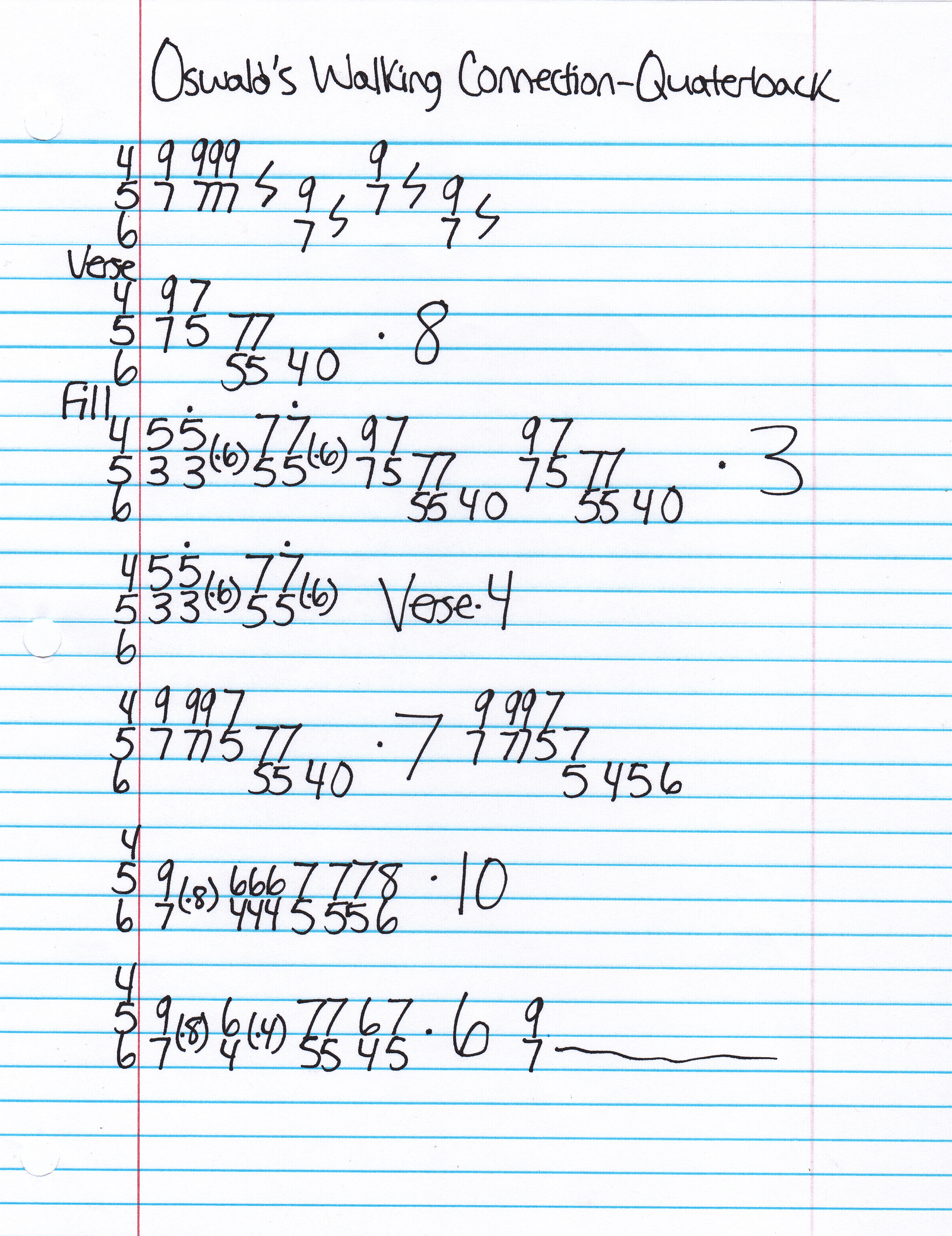 High quality guitar tab for Quarterback by Oswald's Walking Connection off of the album OWC Discography. ***Complete and accurate guitar tab!***